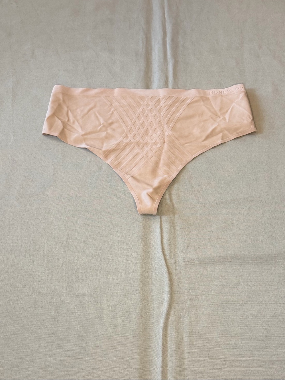 Honeylove Seamless Light Nude Thong with Textured Front